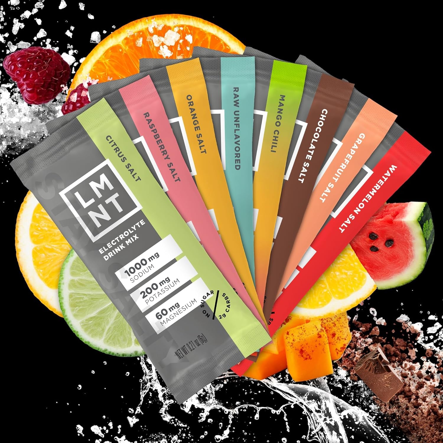 LMNT Zero Sugar Electrolytes - Sample Pack | Drink Mix | 8 Sticks