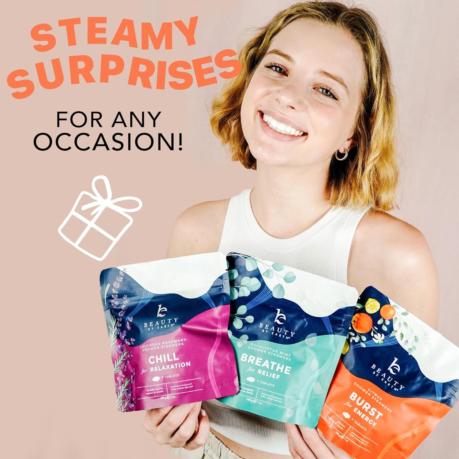 Shower Steamers Aromatherapy - USA Made Long Lasting Energy Boost Shower Bombs for Women & Men, Shower Accessories Gift Set, Pampering Spa Gifts for a Relaxing at Home Spa Day for Self Care