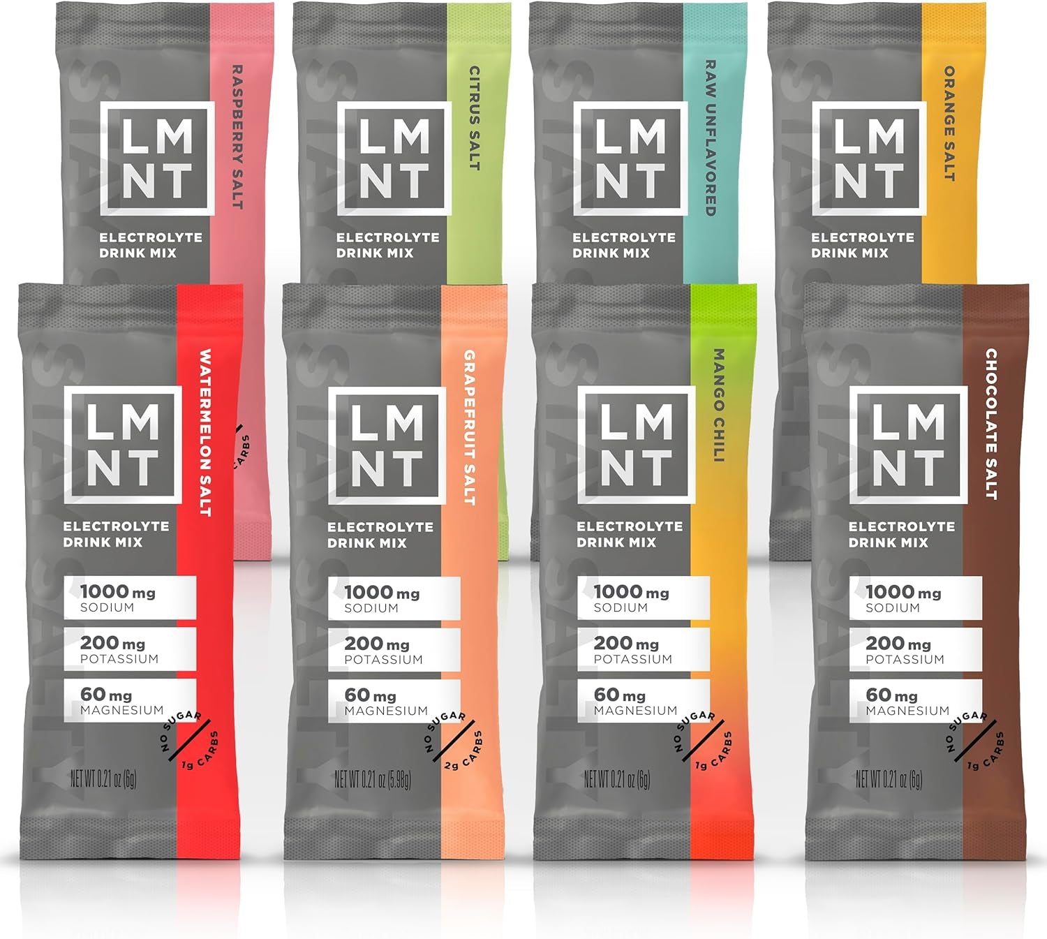 LMNT Zero Sugar Electrolytes - Sample Pack | Drink Mix | 8 Sticks