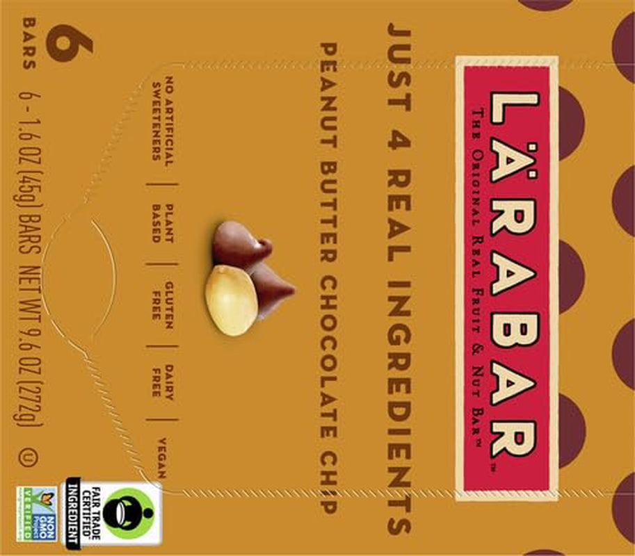 Larabar Peanut Butter Chocolate Chip, Gluten Free Fruit & Nut Bar, 6 Ct