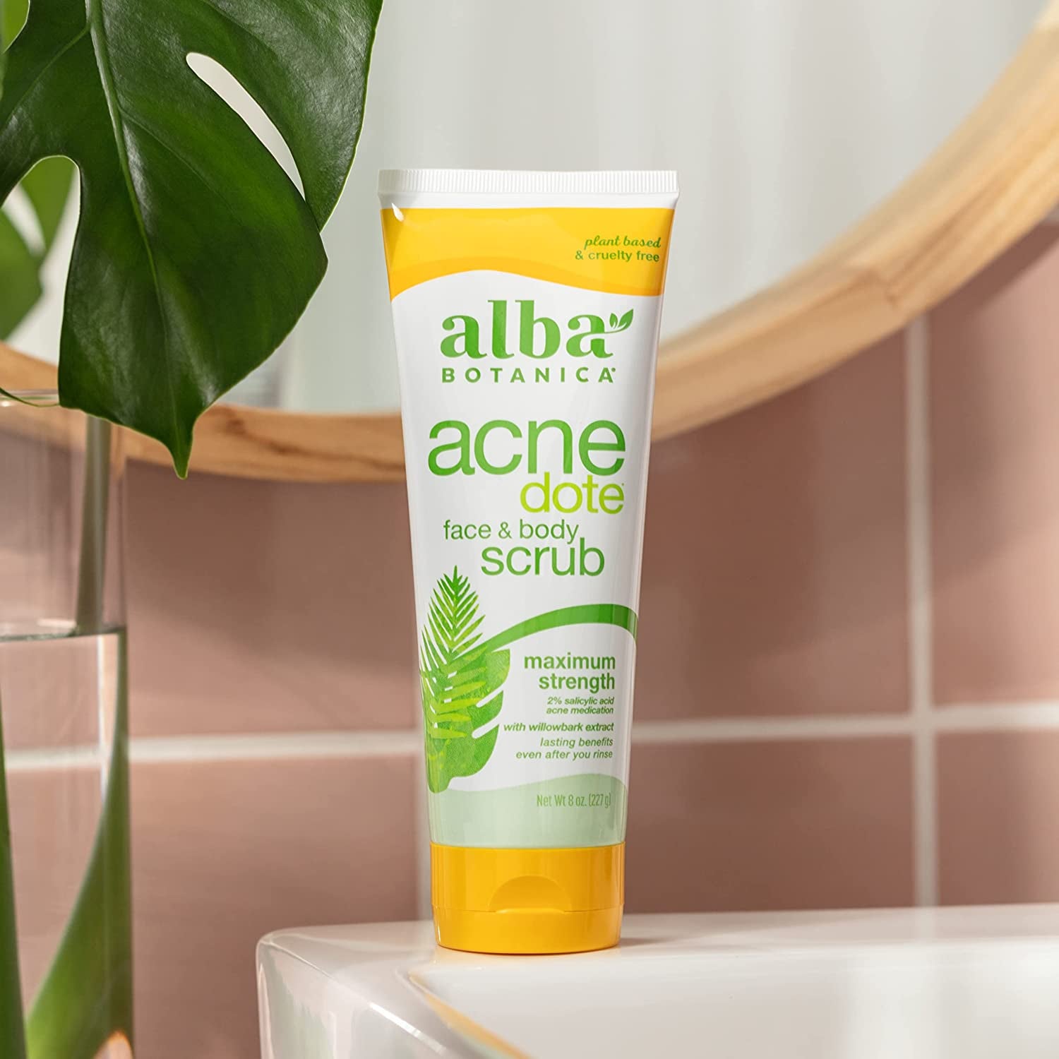 Alba Botanica Acnedote Maximum Strength Face & Body Scrub, 8 Oz