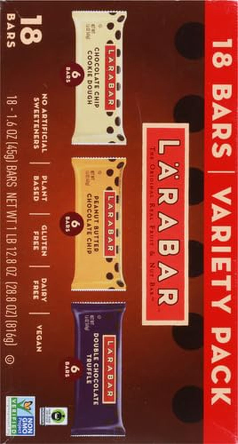 Larabar Chocolate Variety Pack, Gluten Free Vegan Fruit & Nut Bars, 18 Ct