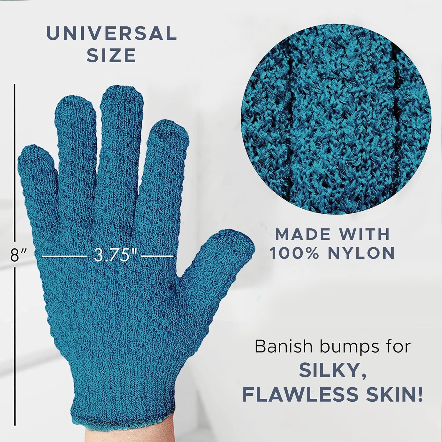 Exfoliating Glove (4 Pcs, 2 Pairs) - Medium Exfoliate Glove for Dead Skin Bath Exfoliating Gloves for Shower Spa Massage Body Scrub - Shower Gloves Exfoliating for Women & Men