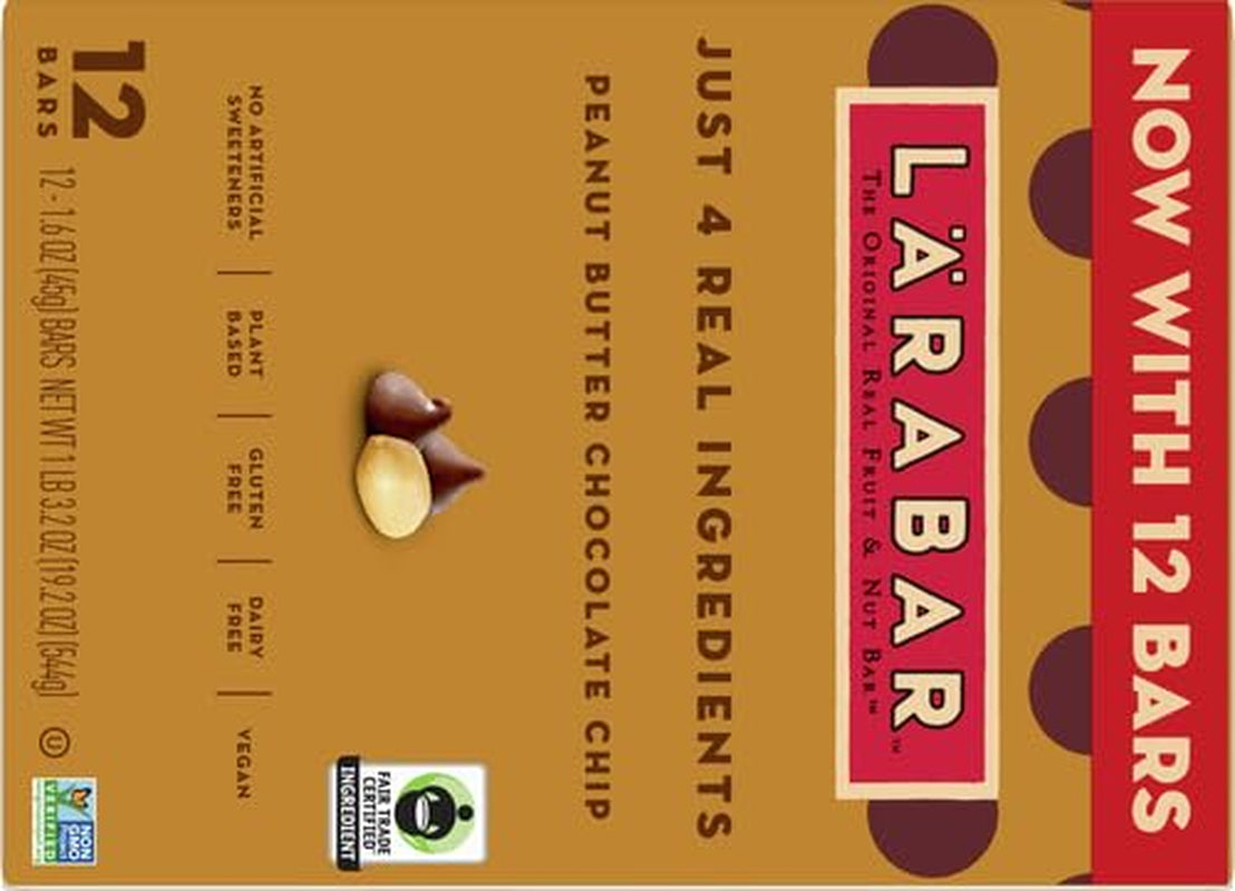 Larabar Peanut Butter Chocolate Chip, Gluten Free Fruit & Nut Bar, 12 Ct