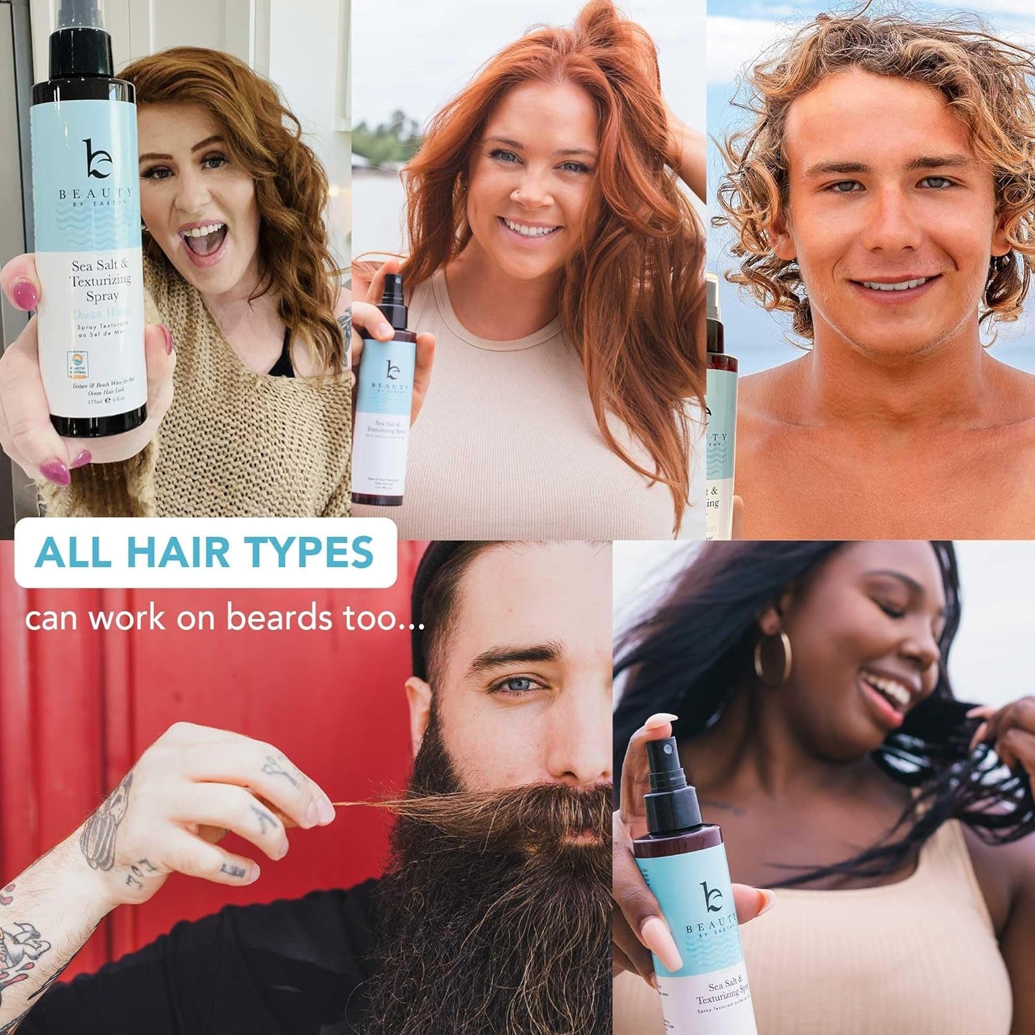 Sea Salt Spray for Hair - for Men & Women for Texturizing and Providing Body with a Lightweight Hold, Made in the USA with Clean Ingredients That Benefit Hair (2 Pack)