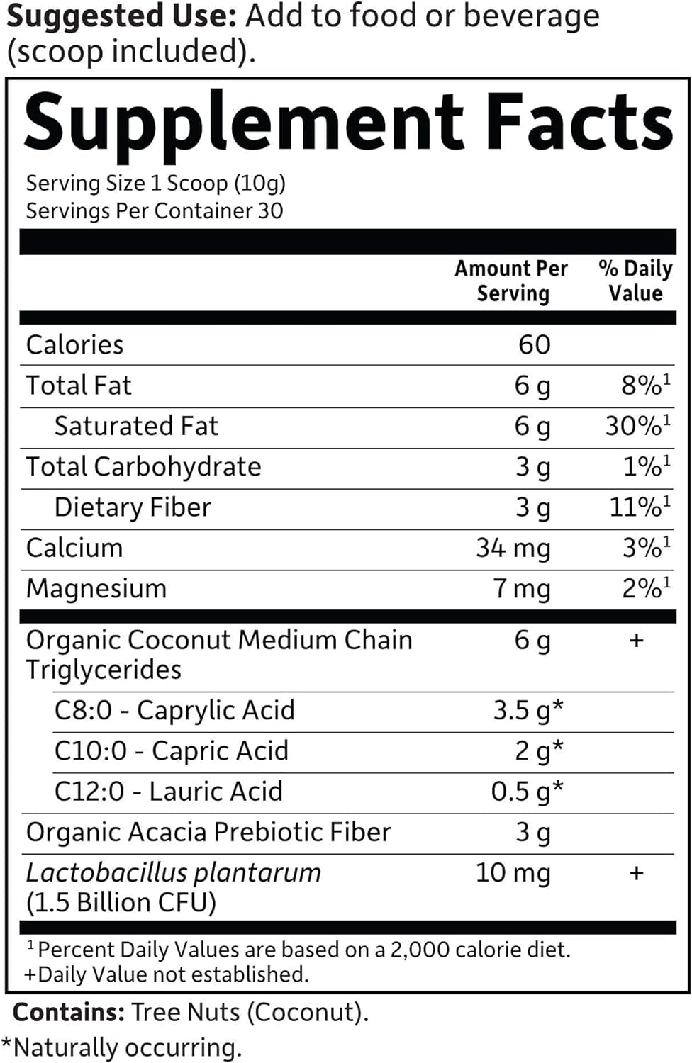 Garden of Life Dr. Formulated Keto Organic MCT Powder - 30 Servings, 6G Mcts from Coconuts plus Prebiotic Fiber & Probiotics, Certified Organic, Non-Gmo, Vegan, Gluten Free, Ketogenic & Paleo