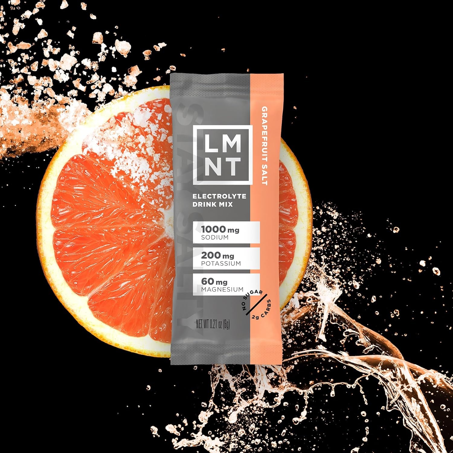 LMNT Zero Sugar Electrolytes - Grapefruit Salt | Drink Mix | 30 Count