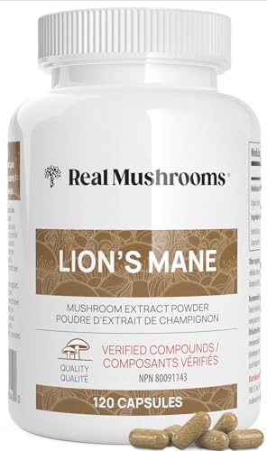 Real Mushrooms Lions Mane Mushroom Cognition Capsules - 120 Count