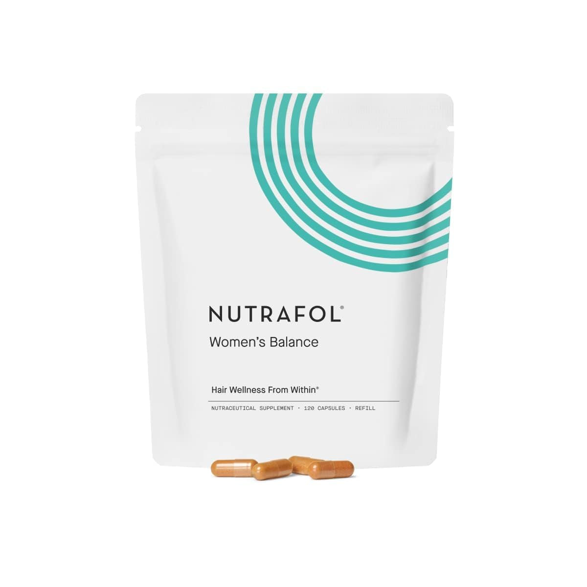 Nutrafol Women'S Balance Hair Growth Supplements, Ages 45 and Up, Clinically Proven for Visibly Thicker Hair and Scalp Coverage in 3-6 Months, Dermatologist Recommended - 1 Month Supply Refill Pouch