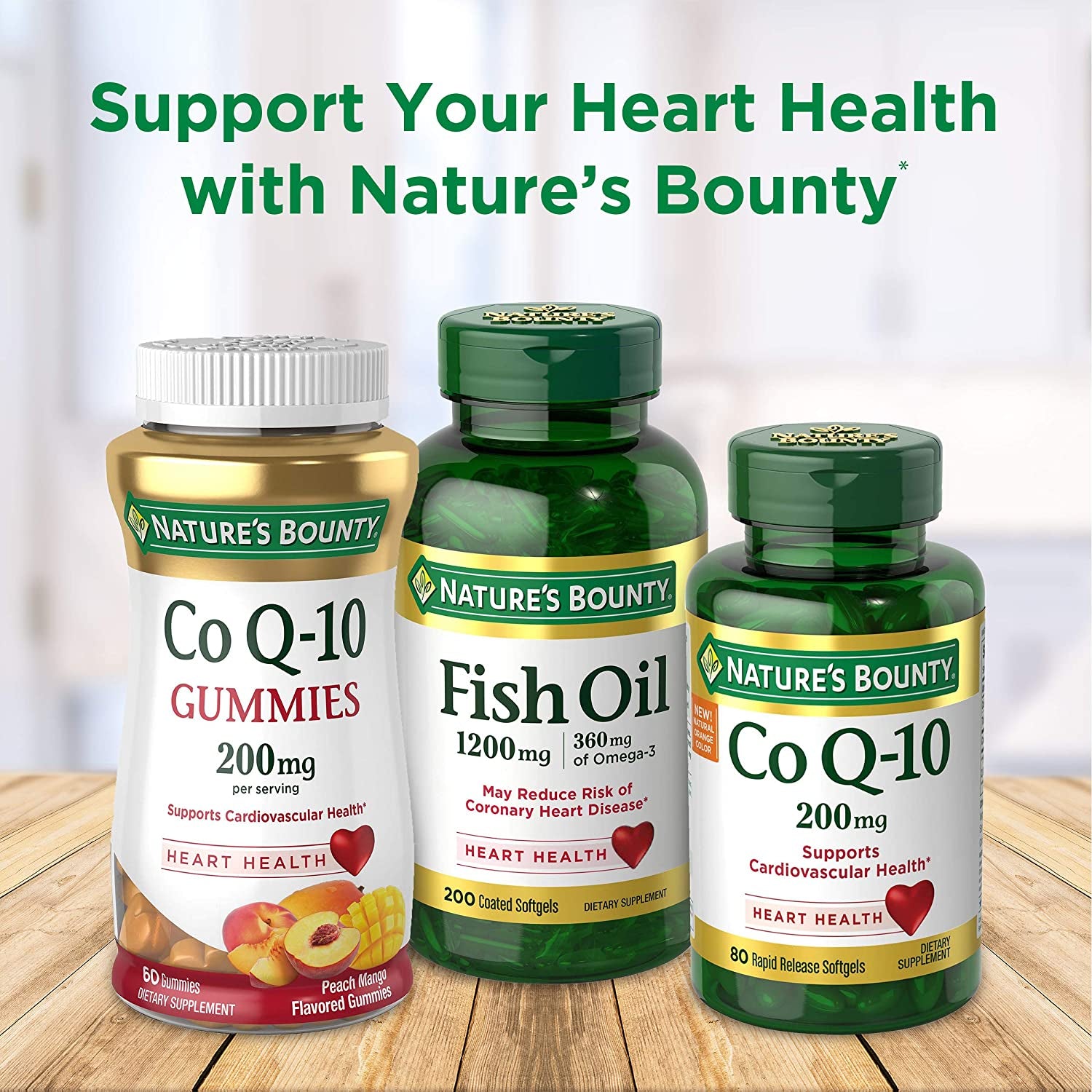 Nature'S Bounty Fish Oil, Supports Heart Health, 2400Mg, Coated Softgels, 90 Ct.