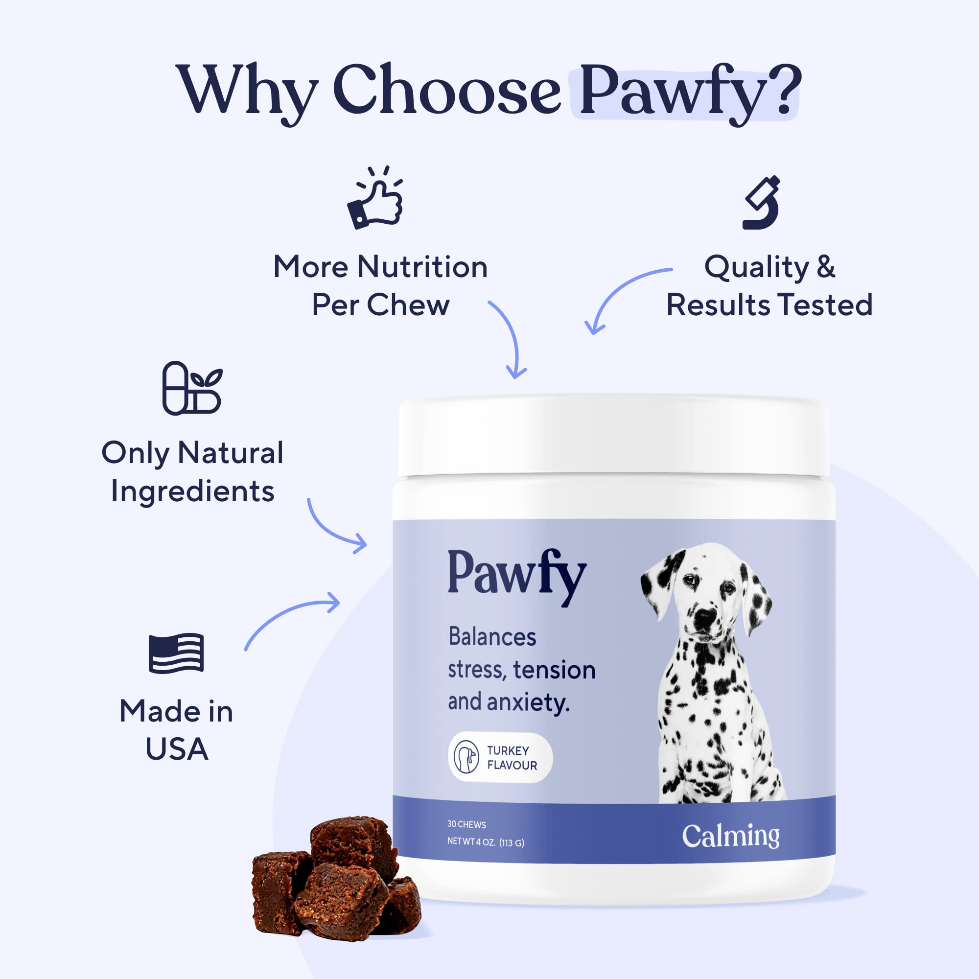 Pawfy Calming Soft Chews - 30 Count