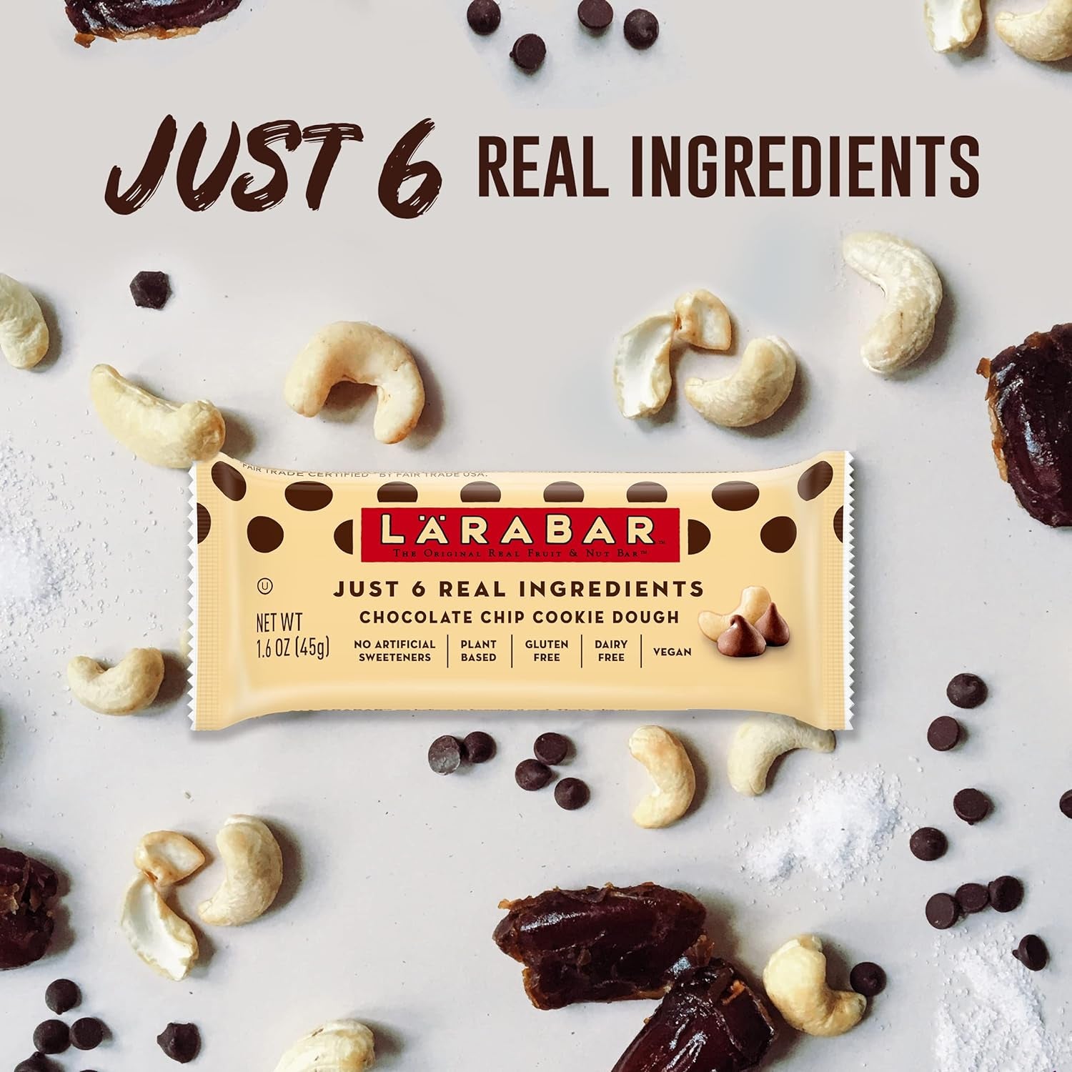 Larabar Chocolate Chip Cookie Dough, Gluten Free Fruit & Nut Bar, 12 Ct