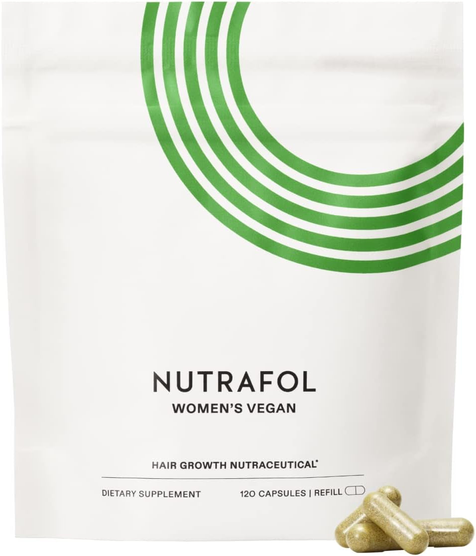 Nutrafol Women'S Vegan Hair Growth Supplements, Plant-Based and Gluten-Free, Ages 18-44, Clinically Tested for Visibly Thicker, Stronger Hair, Dermatologist Recommended - 1 Month Supply, 1 Pouch