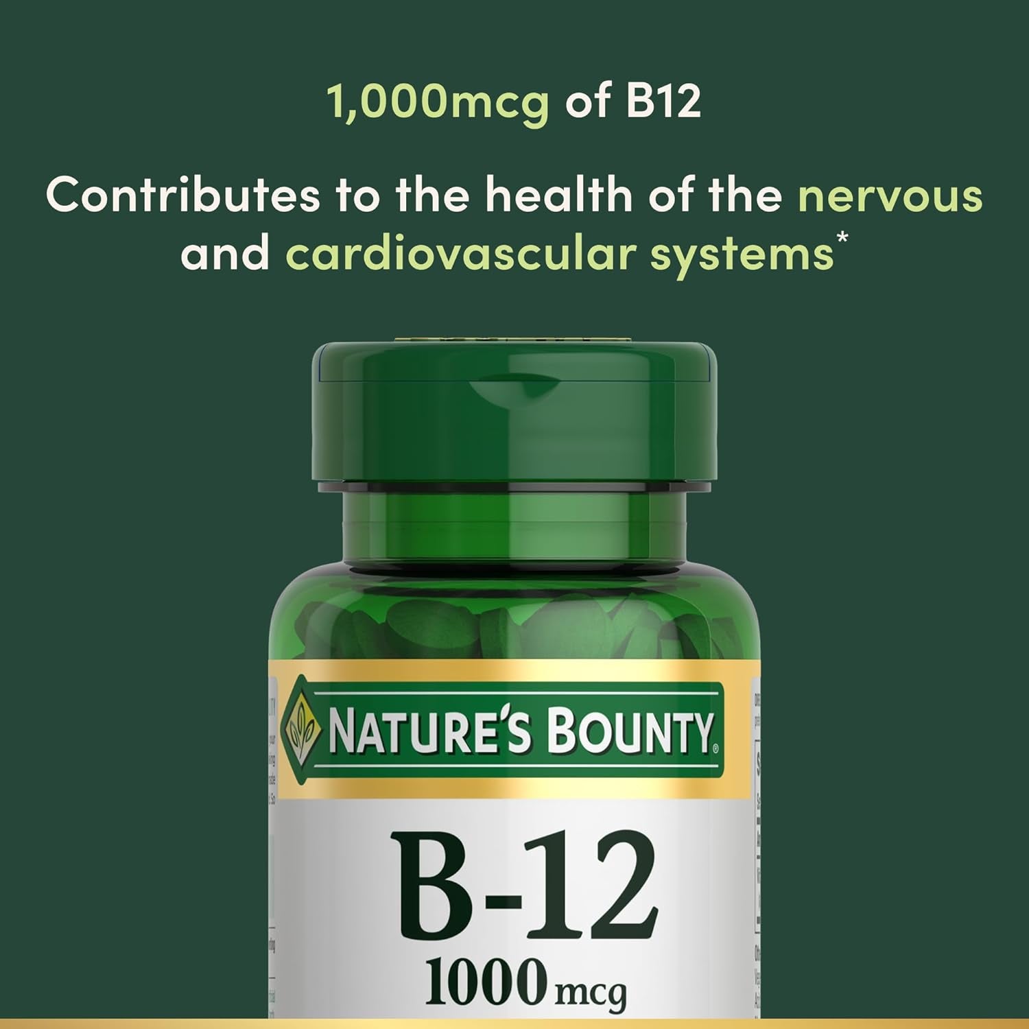 Nature'S Bounty Vitamin B12, Supports Energy Metabolism, Tablets, 1000Mcg, 200 Ct