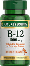 Nature'S Bounty Vitamin B12, Supports Energy Metabolism, Tablets, 1000Mcg, 200 Ct