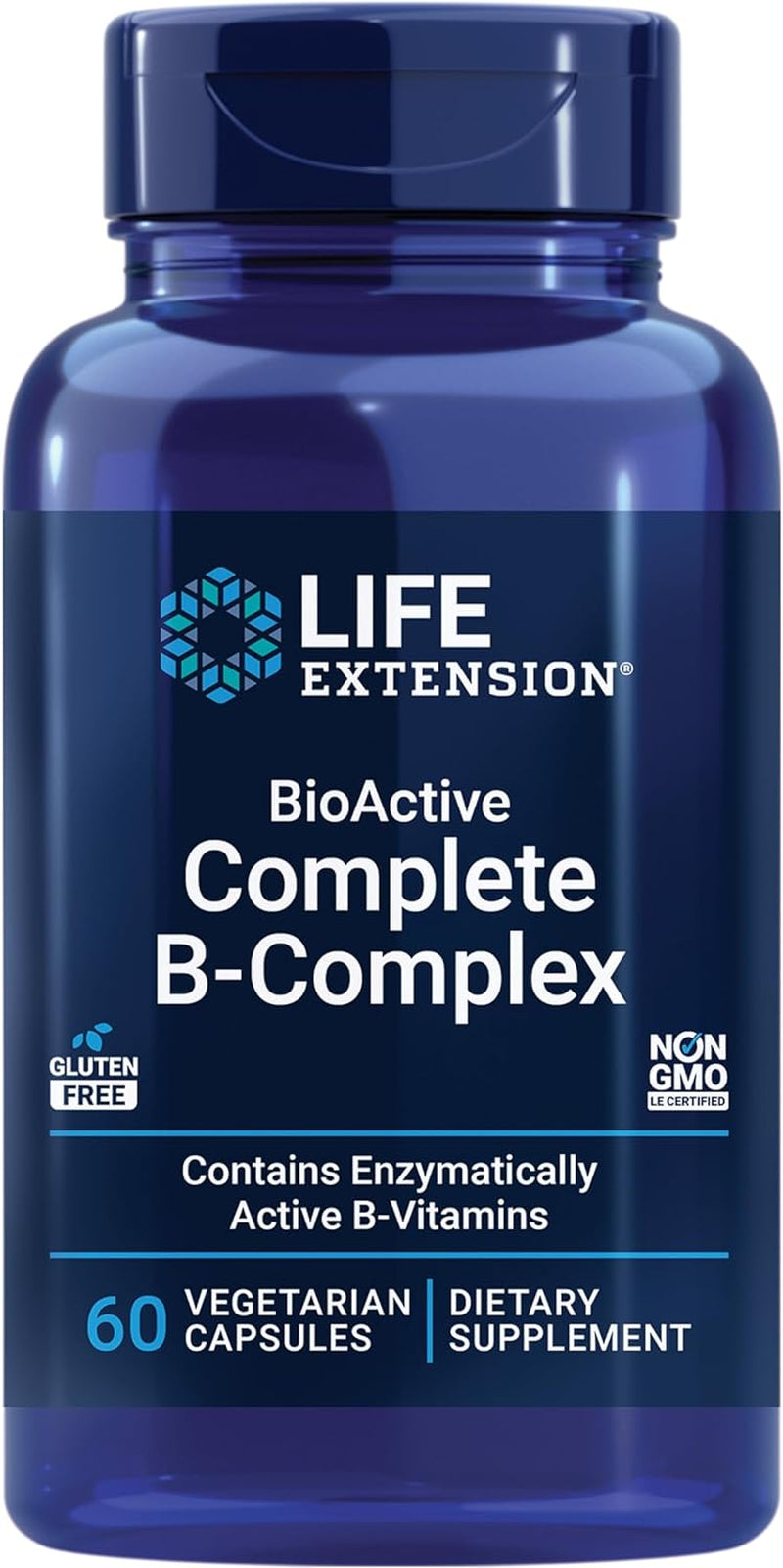 Life Extension Bioactive Complete B-Complex, Heart, Brain and Nerve Support, Healthy Energy, Metabolism, Complete B Complex, 60 Vegetarian Capsules