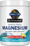 Garden of Life Whole Food Magnesium Powder, Raspberry Lemon - Vegan, Gluten & Sugar Free Supplement with Probiotics for Calm & Regularity