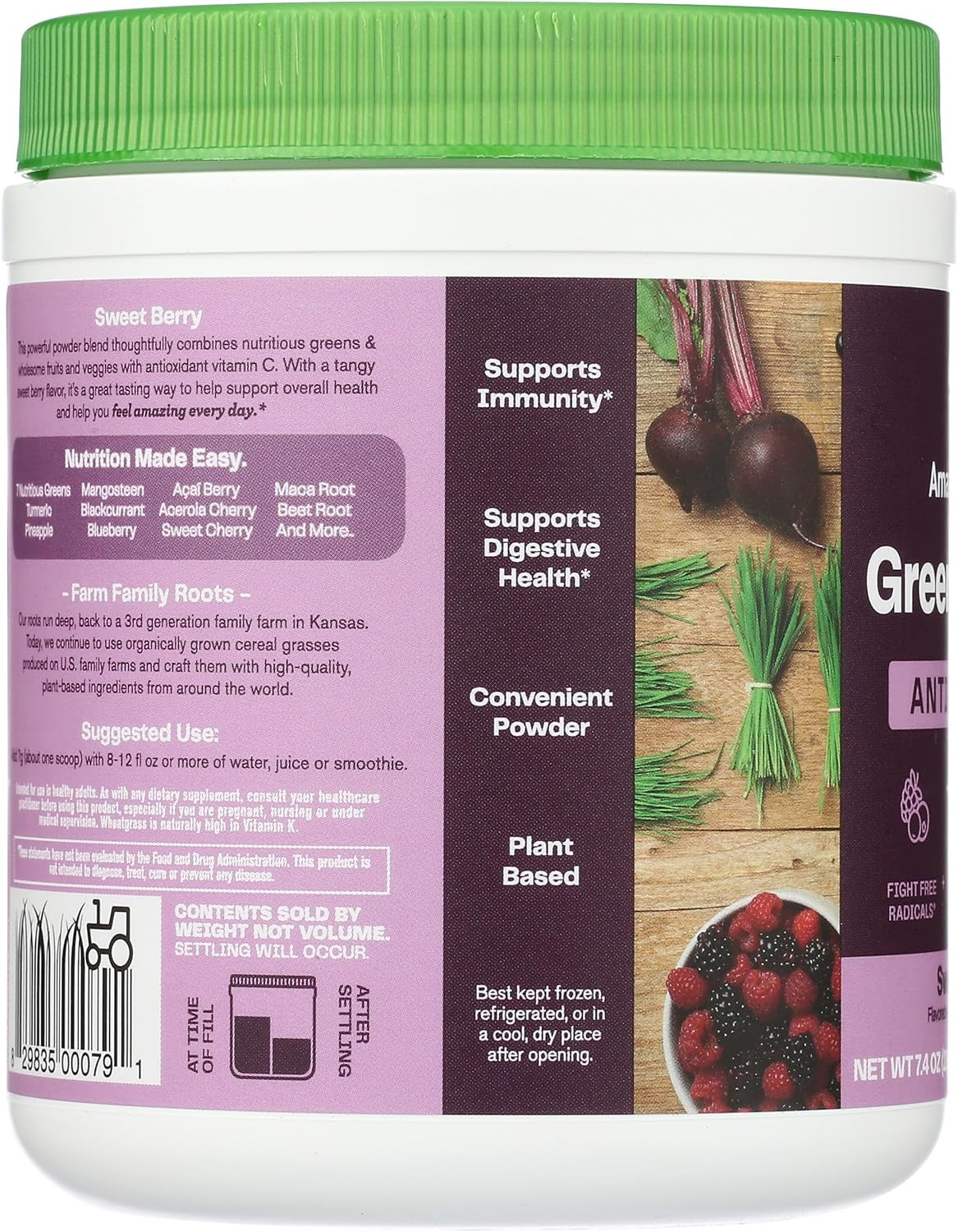 Amazing Grass Sweet Berry Antioxidant Superfood Powder, 7.4 OZ