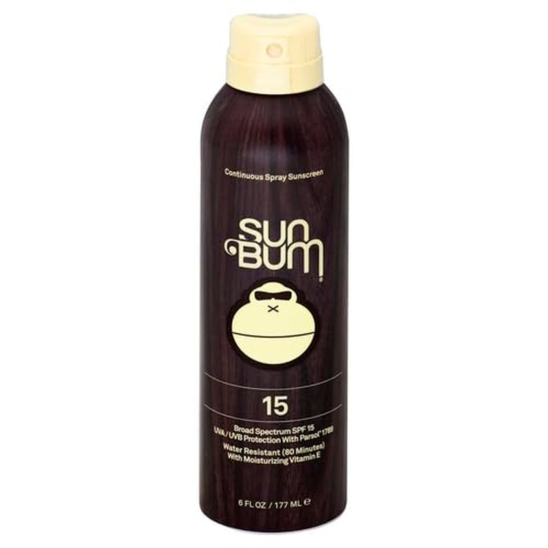 Sun Bum Original SPF 15 Sunscreen Spray |Vegan and Hawaii 104 Reef Act Compliant (Octinoxate & Oxybenzone Free) Broad Spectrum Moisturizing UVA/UVB Sunscreen with Vitamin E | 6 Oz