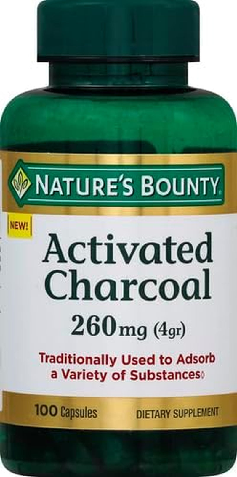 Nature'S Bounty Activated Charcoal 260 Mg, 100 Capsules, Dietary Supplement to Support a Healthy Lifestyle