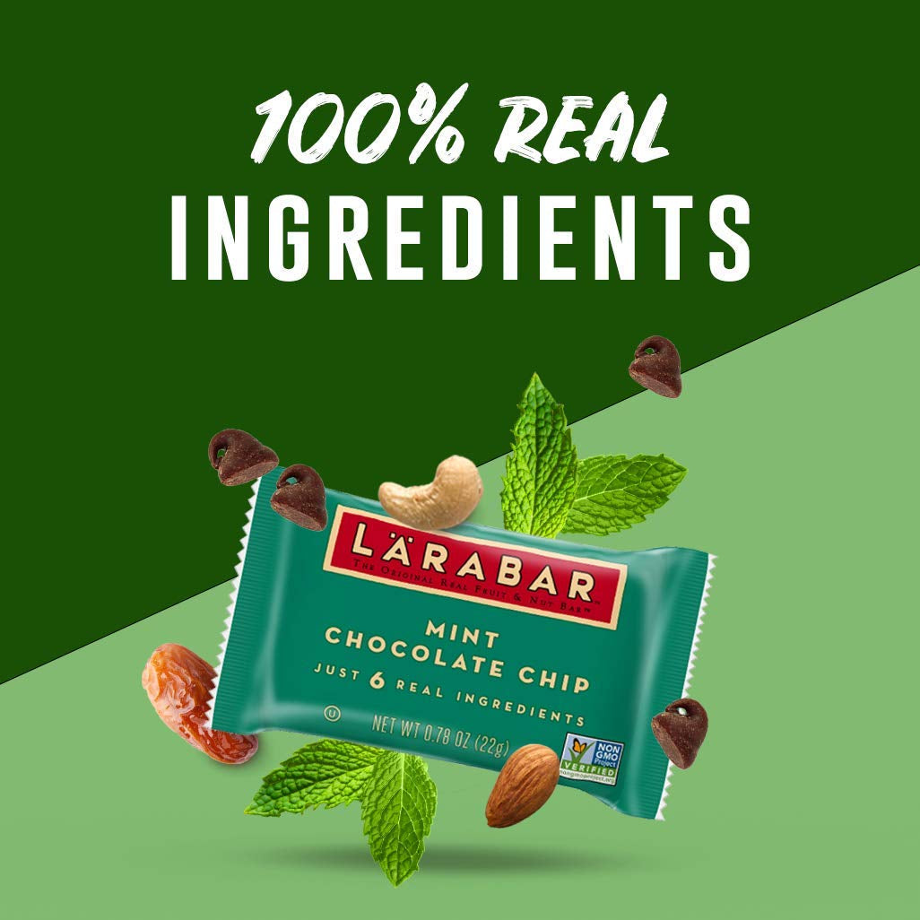 Larabar Mint Chocolate Mini Bars, Gluten Free Vegan Fruit & Nut Bars, 20 Ct