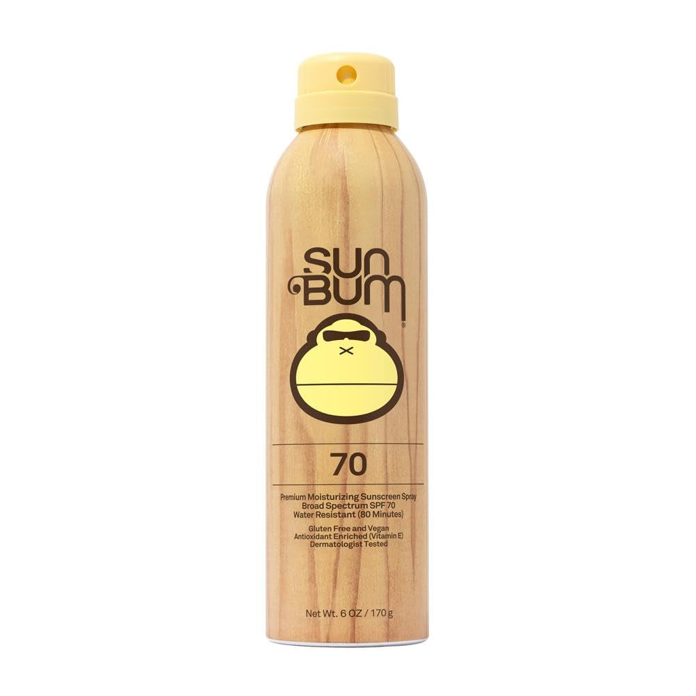 Sun Bum Original SPF 70 Sunscreen Spray |Vegan and Hawaii 104 Reef Act Compliant (Octinoxate & Oxybenzone Free) Broad Spectrum Moisturizing UVA/UVB Sunscreen with Vitamin E | 6 Oz