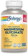 Solaray Magnesium Glycinate, New & Improved Fully Chelated Bisglycinate with Bioperine, High Absorption Formula, Stress, Bones, Muscle & Relaxation Support, 60 Day Guarantee (30 Servings, 120 Vegcaps)