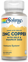 Zinc with Copper Solaray 100 Vegcaps