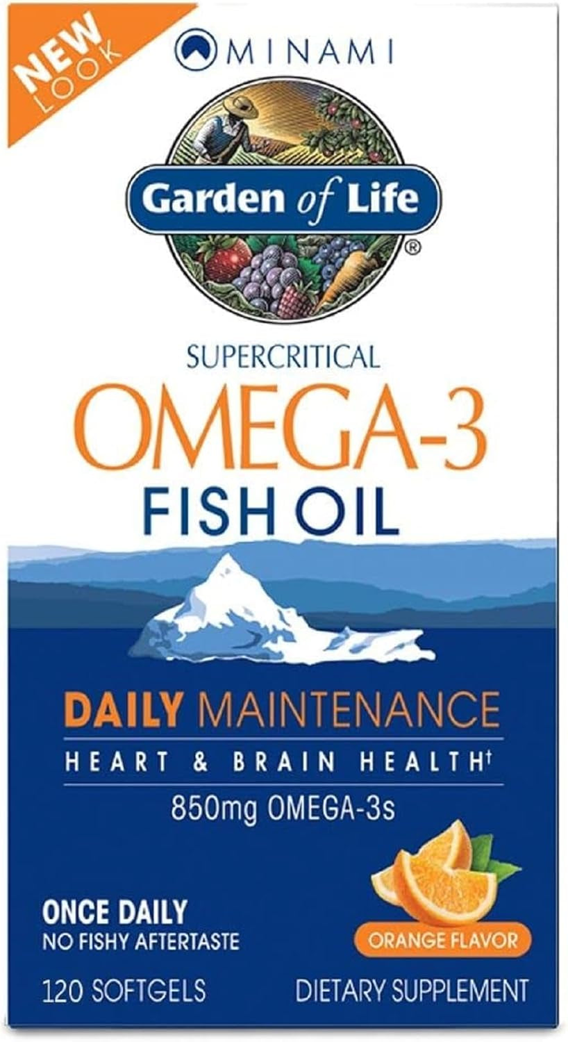 Garden of Life EPA/DHA Omega 3 Fish Oil - Minami Natural Brain Function, Heart and Mood Supplement, 120 Count