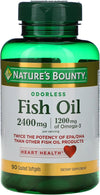 Nature'S Bounty Fish Oil, Supports Heart Health, 2400Mg, Coated Softgels, 90 Ct.