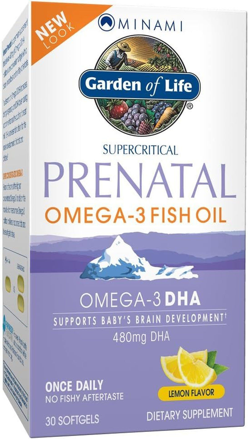 Garden of Life Minami Natural Prenatal DHA Omega 3 Fish Oil Supplement Softgels, Lemon, 30 Count