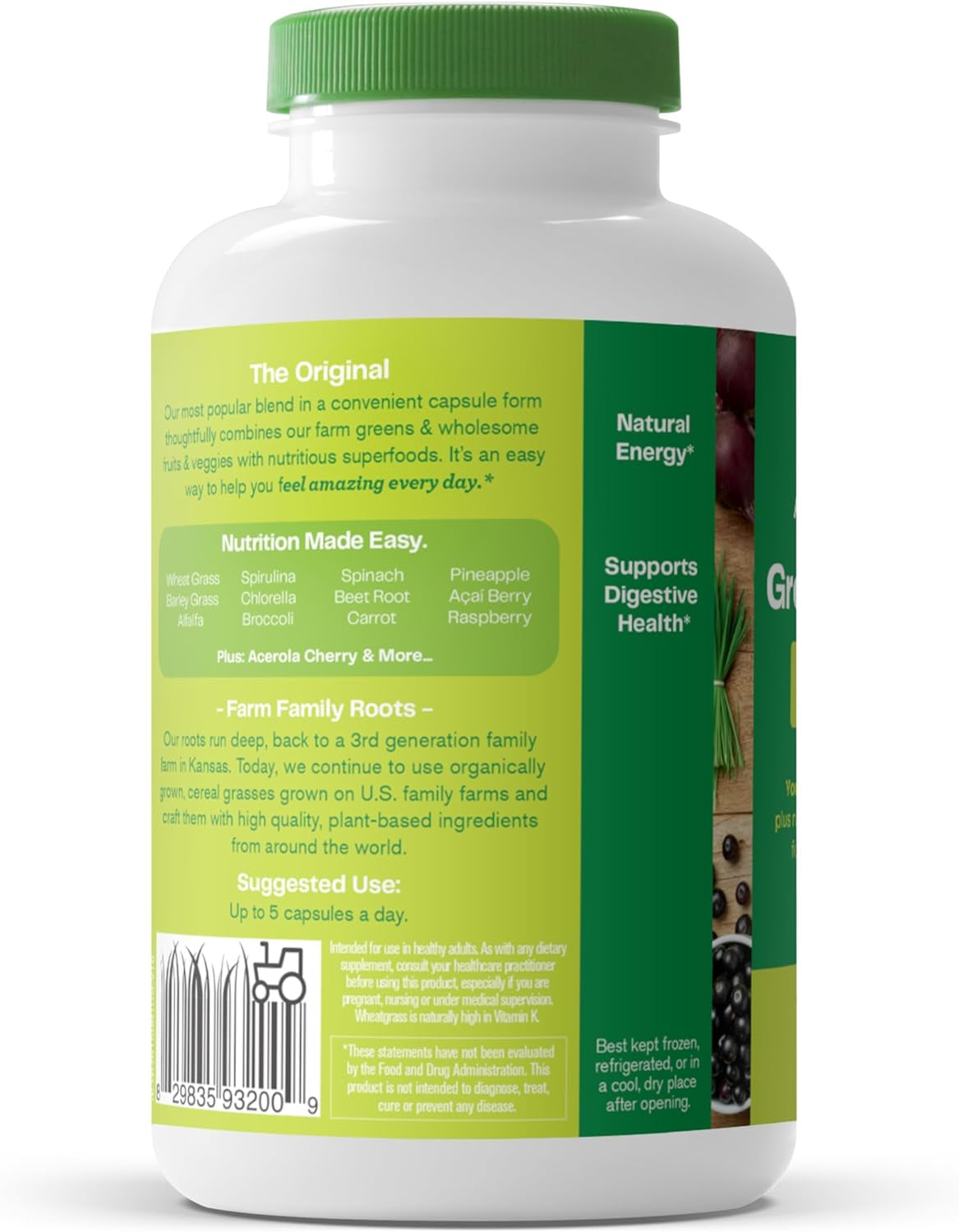 Amazing Grass Greens Superfood Powder: Greens Powder with Digestive Enzymes & Probiotics, Organic Spirulina, Chlorella, and Beet Root Powder, Original, 150 Count