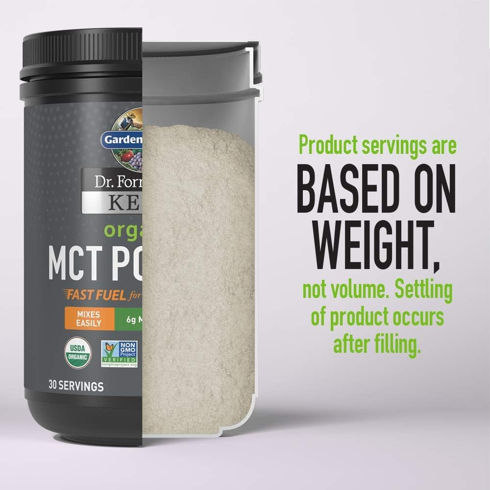 Garden of Life Dr. Formulated Keto Organic MCT Powder - 30 Servings, 6G Mcts from Coconuts plus Prebiotic Fiber & Probiotics, Certified Organic, Non-Gmo, Vegan, Gluten Free, Ketogenic & Paleo