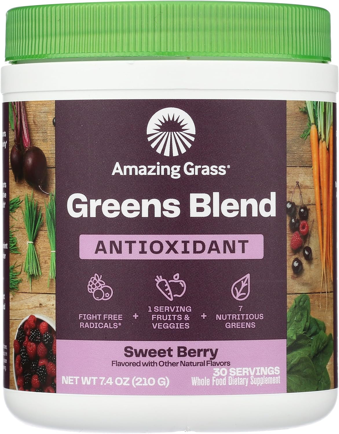 Amazing Grass Sweet Berry Antioxidant Superfood Powder, 7.4 OZ